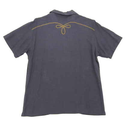 CELT&COBRA ケルトアンドコブラ 美品 エンブロイダリーライン オープンカラーシャツ トップス メンズ ダークグレー M 4SSH-05B トップス M