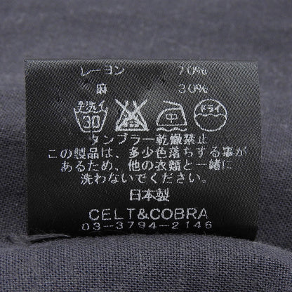 CELT&COBRA ケルトアンドコブラ 美品 エンブロイダリーライン オープンカラーシャツ トップス メンズ ダークグレー M 4SSH-05B トップス M