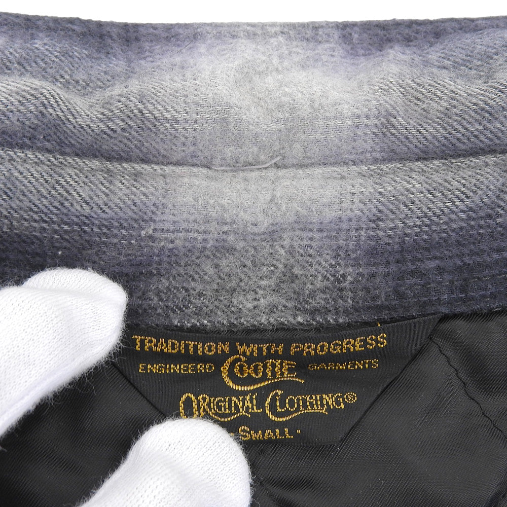 COOTIE クーティー 美品 コットン 中綿 オンブレチェック シャツ トップス メンズ ネイビー グレー S トップス S