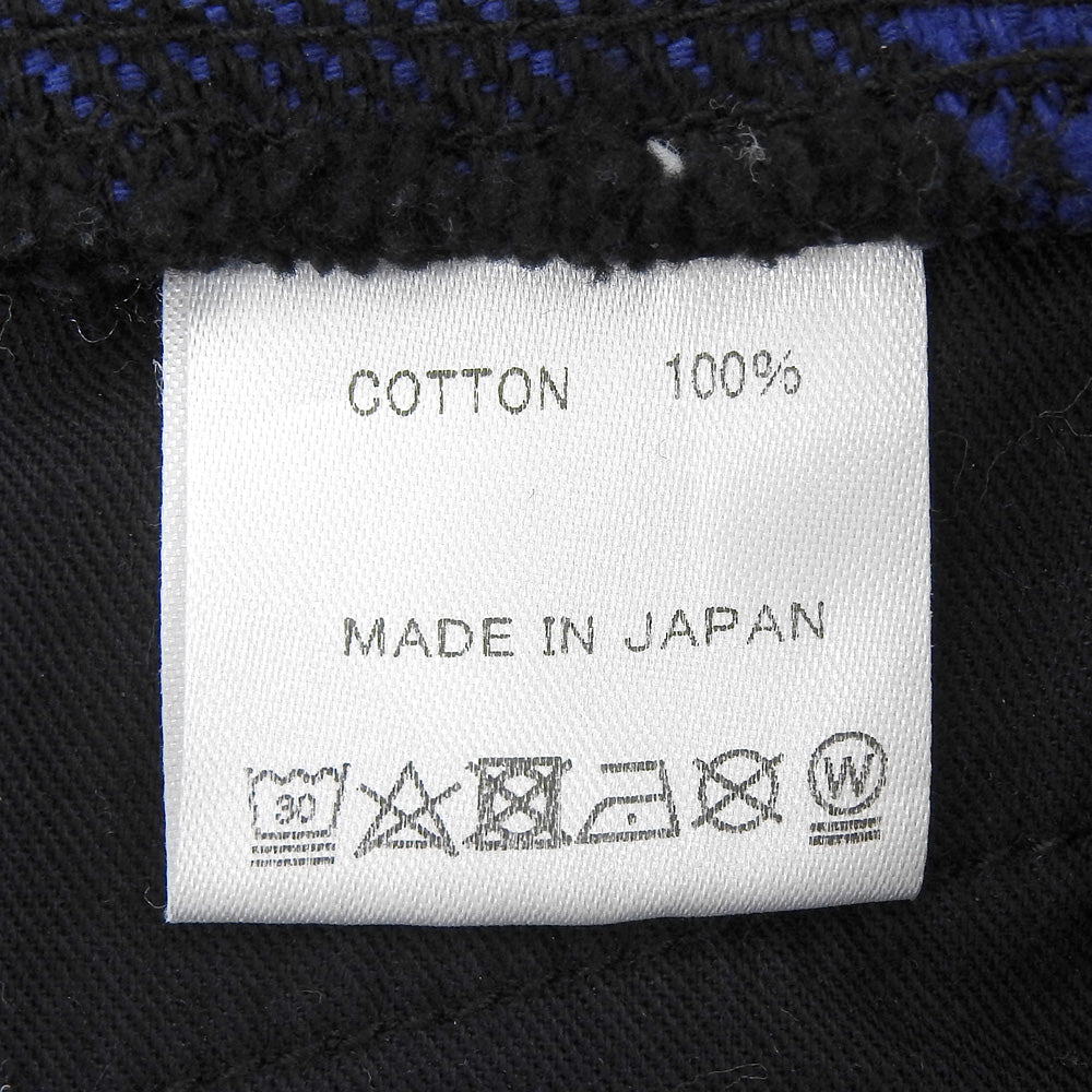 SEQUEL シークエル 美品 コットン チェック ハーフパンツ ボトムス メンズ ブルー×ブラック S ボトムス S