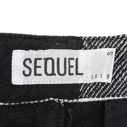 SEQUEL シークエル 美品 コットン チェック ハーフパンツ ボトムス メンズ ホワイト×ブラック S ボトムス S