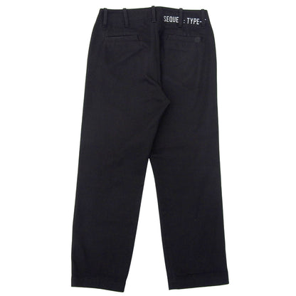 SEQUEL シークエル 美品 コットン混 パンツ ボトムス メンズ 黒 ブラック S ボトムス S