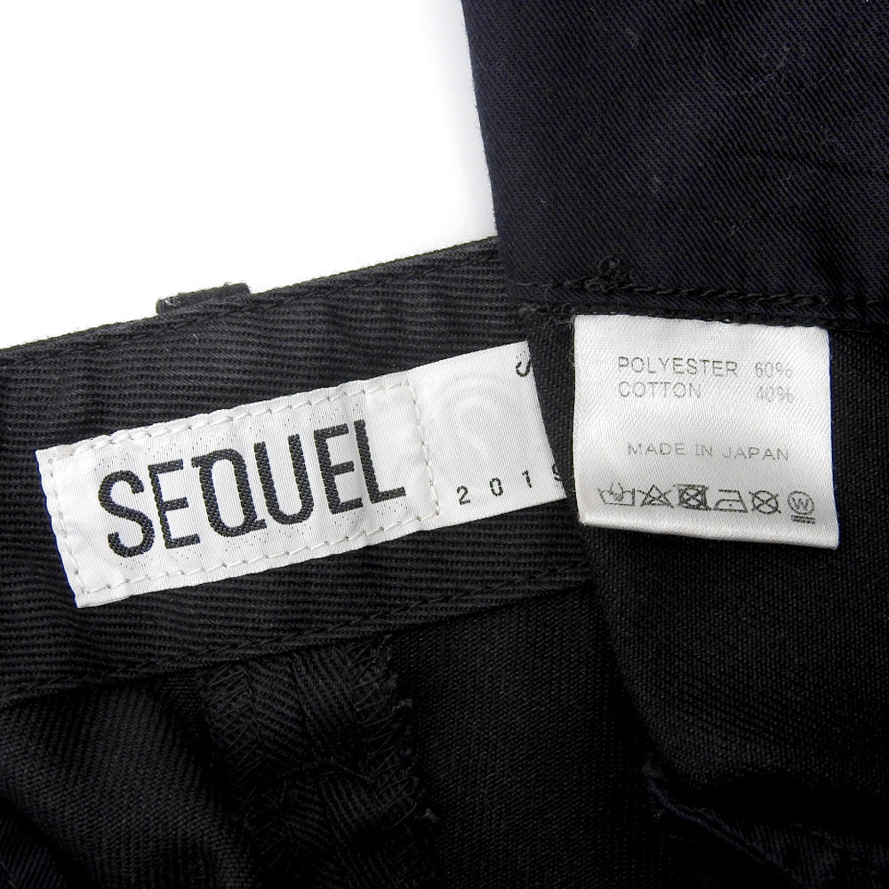 SEQUEL シークエル 美品 コットン混 パンツ ボトムス メンズ 黒 ブラック S ボトムス S