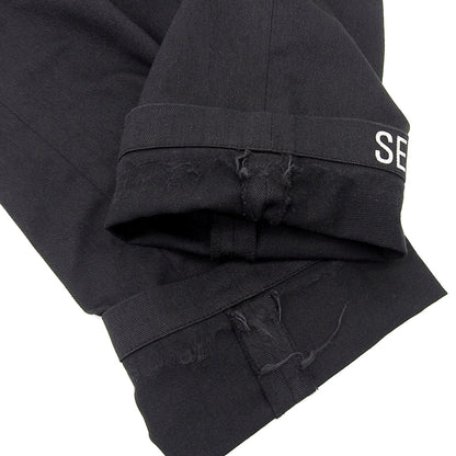 SEQUEL シークエル 美品 コットン混 パンツ ボトムス メンズ 黒 ブラック S ボトムス S