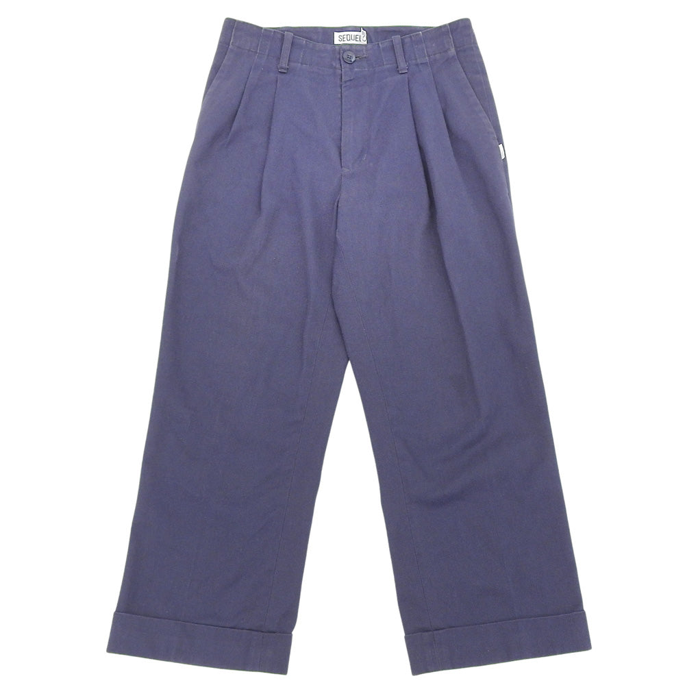SEQUEL シークエル 美品 コットン混 パンツ ボトムス メンズ ネイビー S ボトムス S