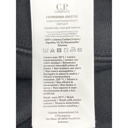 C.P.COMPANY シーピーカンパニー ﾌﾞﾗｯｸ 13CMSS008A ｸﾙｰﾈｯｸ 起毛ﾏﾝﾂｰﾏﾝ ｽｳｪｯﾄ トップス L