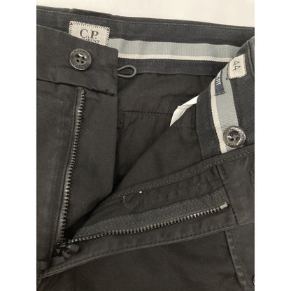 C.P.COMPANY シーピーカンパニー ﾌﾞﾗｯｸ 12CMPA058A ｽﾄﾚｯﾁｻﾃﾝ ﾕｰﾃｨﾘﾃｨ ﾌｧﾌﾞﾘｯｸﾊﾟﾝﾂ ボトムス 44