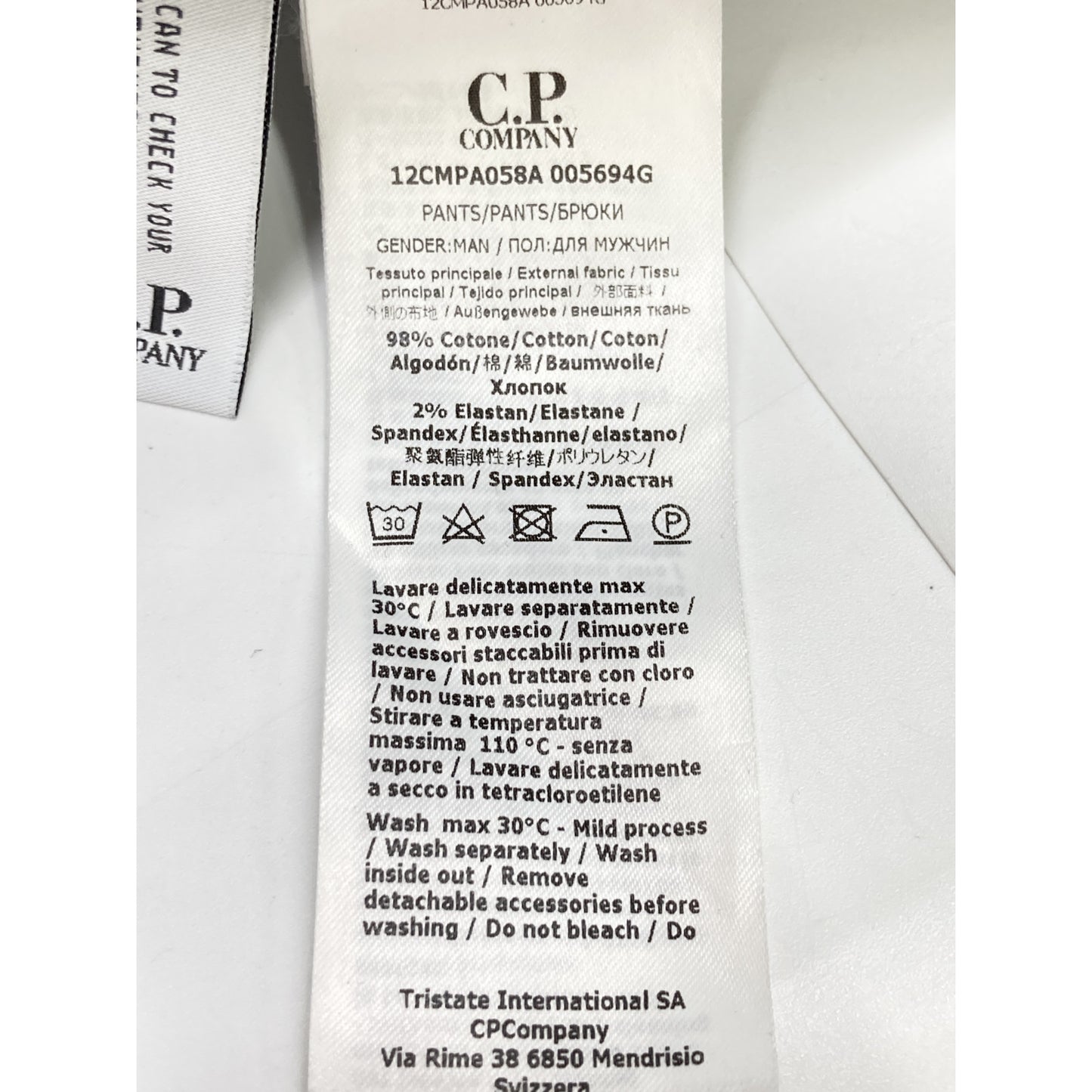 C.P.COMPANY シーピーカンパニー ﾌﾞﾗｯｸ 12CMPA058A ｽﾄﾚｯﾁｻﾃﾝ ﾕｰﾃｨﾘﾃｨ ﾌｧﾌﾞﾘｯｸﾊﾟﾝﾂ ボトムス 44