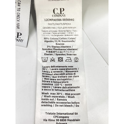 C.P.COMPANY シーピーカンパニー ﾌﾞﾗｯｸ 12CMPA058A ｽﾄﾚｯﾁｻﾃﾝ ﾕｰﾃｨﾘﾃｨ ﾌｧﾌﾞﾘｯｸﾊﾟﾝﾂ ボトムス 44