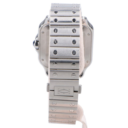 Cartier カルティエ 美品 W4SA0006 サントス ドゥ カルティエ MM ダイヤモンドベゼル 自動巻き 腕時計