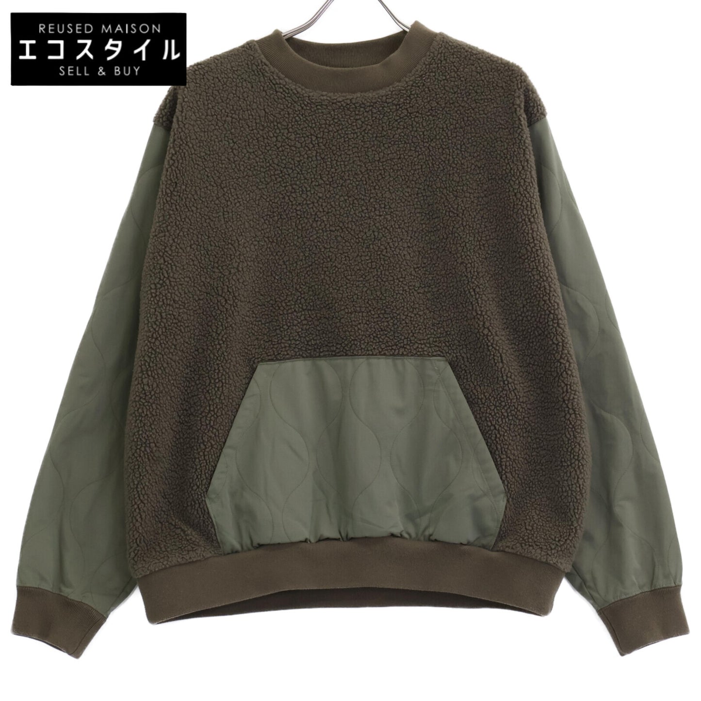 uniform experiment ユニフォームエクスペリメント 222015 ｶｰｷ FABRIC MIX FLEECE TOP トップス 2