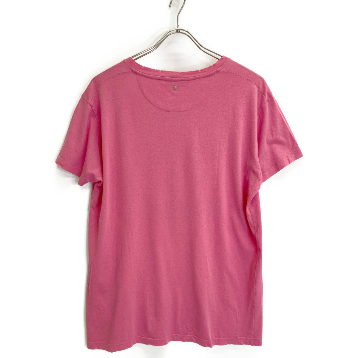 VALENTINO ヴァレンティノ PINK IS PUNK ﾀﾞﾒｰｼﾞ加工 ﾌﾟﾘﾝﾄ Tｼｬﾂ トップス S
