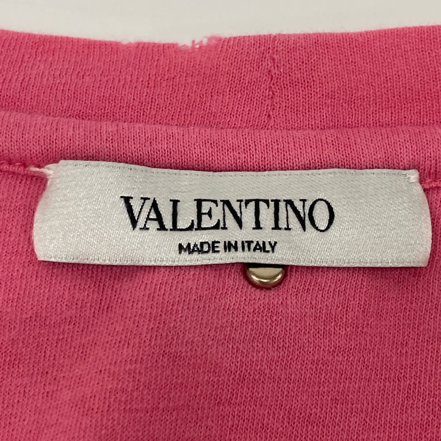 VALENTINO ヴァレンティノ PINK IS PUNK ﾀﾞﾒｰｼﾞ加工 ﾌﾟﾘﾝﾄ Tｼｬﾂ トップス S