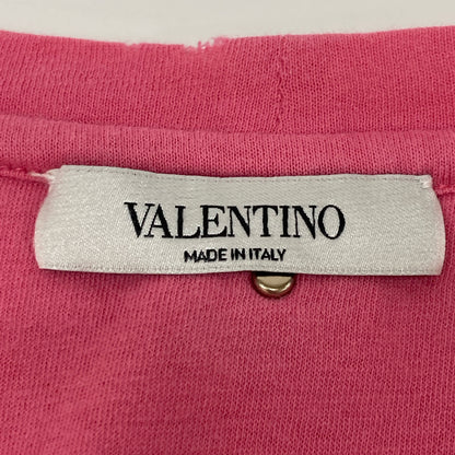 VALENTINO ヴァレンティノ PINK IS PUNK ﾀﾞﾒｰｼﾞ加工 ﾌﾟﾘﾝﾄ Tｼｬﾂ トップス S