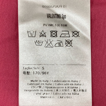 VALENTINO ヴァレンティノ PINK IS PUNK ﾀﾞﾒｰｼﾞ加工 ﾌﾟﾘﾝﾄ Tｼｬﾂ トップス S
