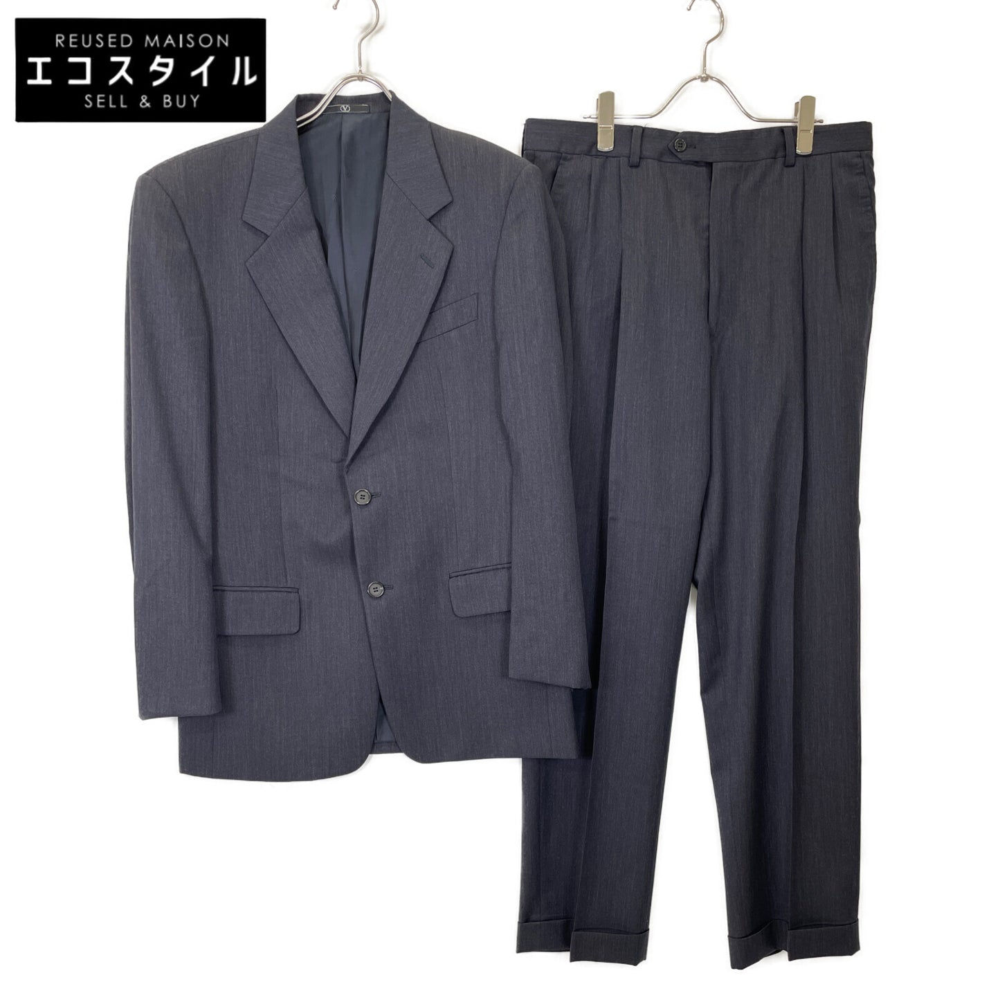 VALENTINO ヴァレンティノ グレー ウール スーツセットアップ スーツ セットアップ 48