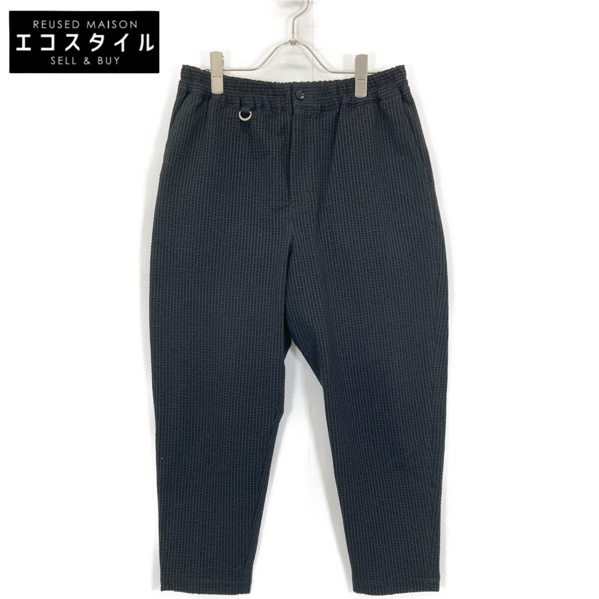 SOPHNET. ソフネット 240030 HIGH GAUGE WAVE STRIPE CROPPED TAPERED EASY PANTS ボトムス S