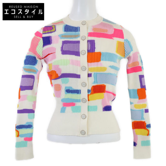 CHANEL シャネル 美品 P61482 ココボタン コットンカシミヤニットカーディガン トップス 34