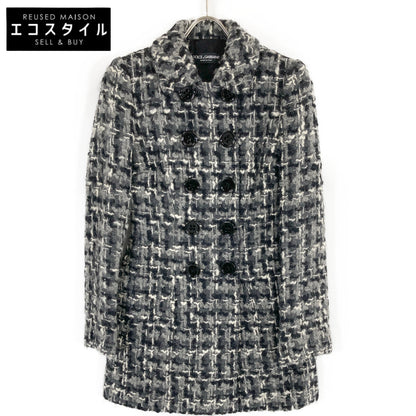 DOLCE&GABBANA ドルチェアンドガッバーナ 【美品/国内正規】F0Q16T ツイード ダブルブレスト コート 40