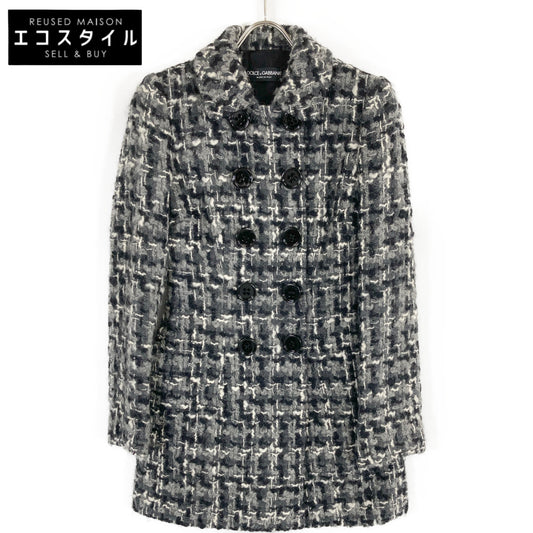 DOLCE&GABBANA ドルチェアンドガッバーナ 【美品/国内正規】F0Q16T ツイード ダブルブレスト コート 40