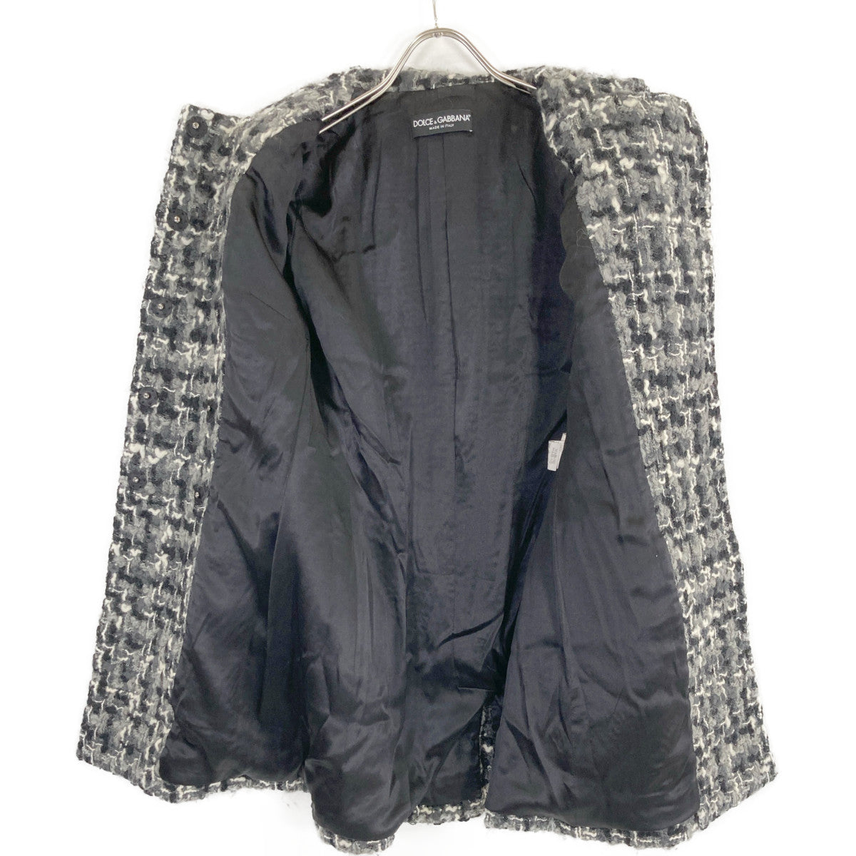 DOLCE&GABBANA ドルチェアンドガッバーナ 【美品/国内正規】F0Q16T ツイード ダブルブレスト コート 40