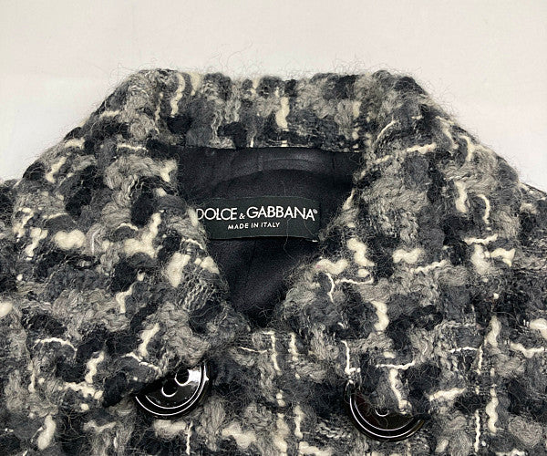 DOLCE&GABBANA ドルチェアンドガッバーナ 【美品/国内正規】F0Q16T ツイード ダブルブレスト コート 40