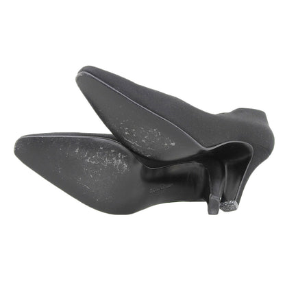 Salvatore Ferragamo サルヴァトーレフェラガモ 美品 サテン パンプス レディース ブラック 5 シューズ 5