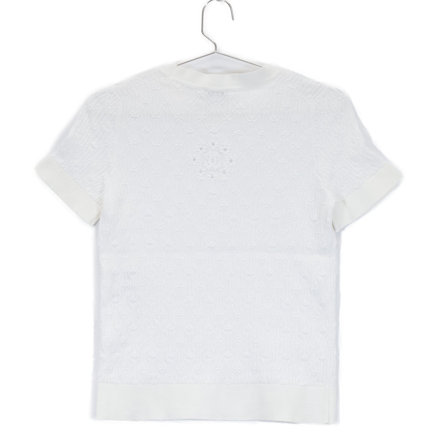 CHANEL シャネル 【国内正規】P62875K48458 ココマークプレート付 ショートスリーブ ニットセーター/ トップス 34