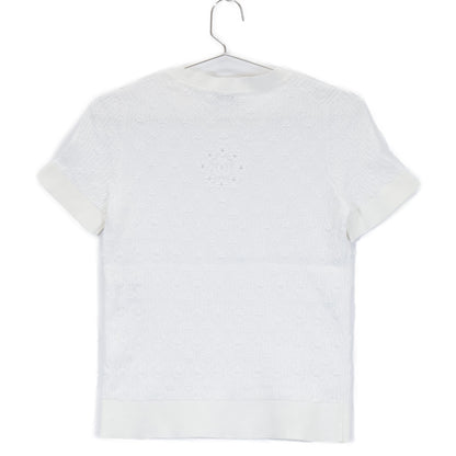 CHANEL シャネル 【国内正規】P62875K48458 ココマークプレート付 ショートスリーブ ニットセーター/ トップス 34