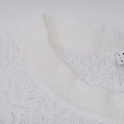 CHANEL シャネル 【国内正規】P62875K48458 ココマークプレート付 ショートスリーブ ニットセーター/ トップス 34