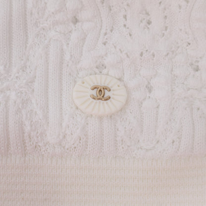 CHANEL シャネル 【国内正規】P62875K48458 ココマークプレート付 ショートスリーブ ニットセーター/ トップス 34