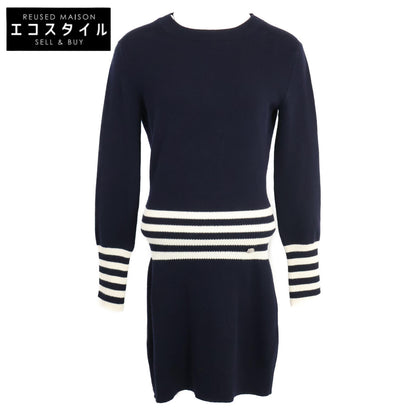 CHANEL シャネル 【美品/国内正規】P55370K07271 ココマーク カシミヤ100％ ニット ワンピース 34