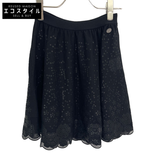 CHANEL シャネル ブラック P56206K07337 スパンコールスカート スカート 38
