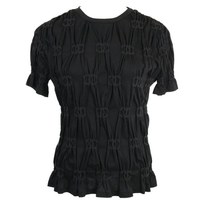 CHANEL シャネル 【美品/国内正規/22年製】P71037K10173 クルーズ ココマーク シャーリング 半袖カットソー/ トップス XS