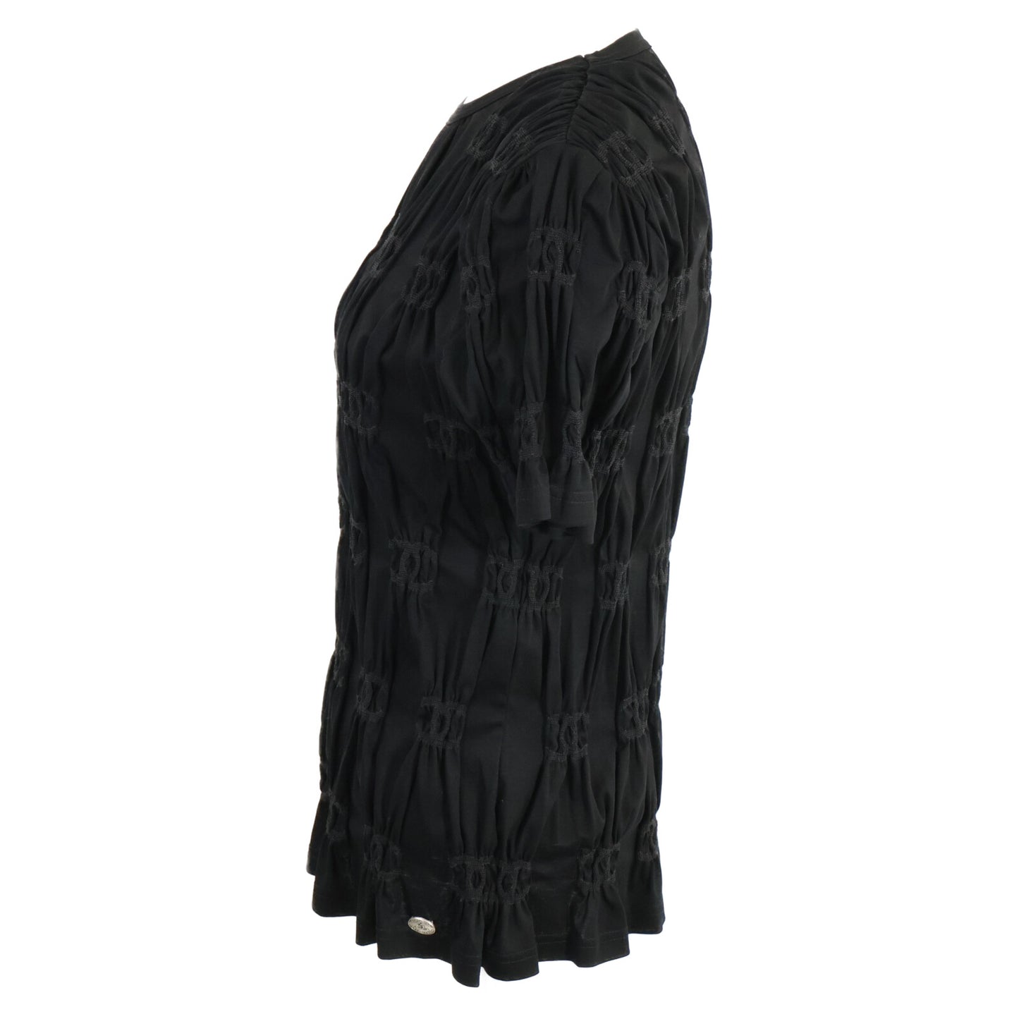 CHANEL シャネル 【美品/国内正規/22年製】P71037K10173 クルーズ ココマーク シャーリング 半袖カットソー/ トップス XS