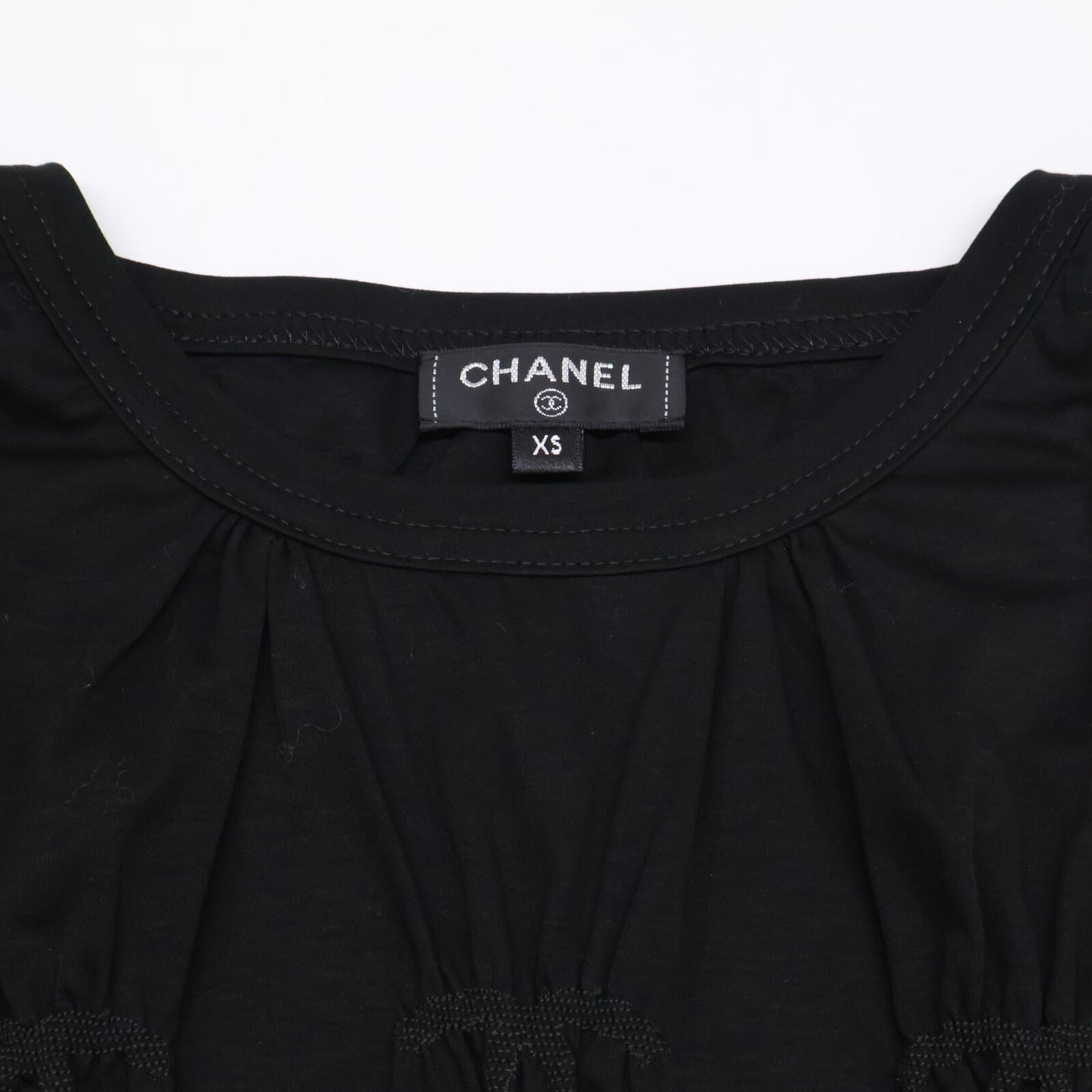 CHANEL シャネル 【美品/国内正規/22年製】P71037K10173 クルーズ ココマーク シャーリング 半袖カットソー/ トップス XS