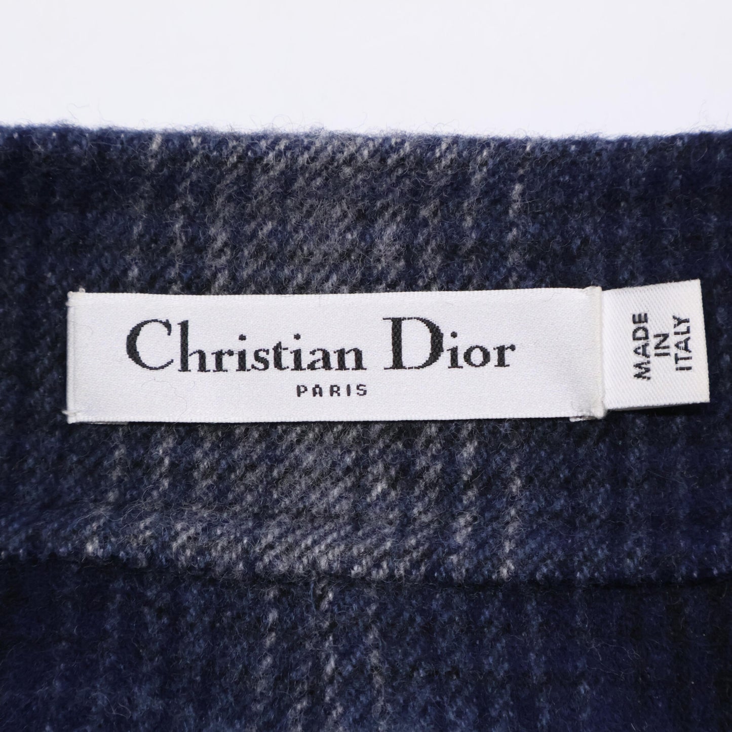 Christian Dior クリスチャンディオール ブルー チェックウールスカート　050J40A1285 スカート 34
