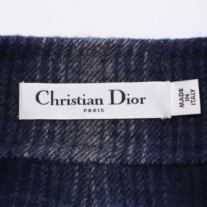 Christian Dior クリスチャンディオール ブルー チェックウールスカート　050J40A1285 スカート 34