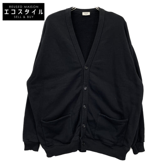 CELINE セリーヌ ﾌﾞﾗｯｸ ﾊﾞｯｸﾛｺﾞ ｽｳｪｯﾄｶｰﾃﾞｨｶﾞﾝ トップス L