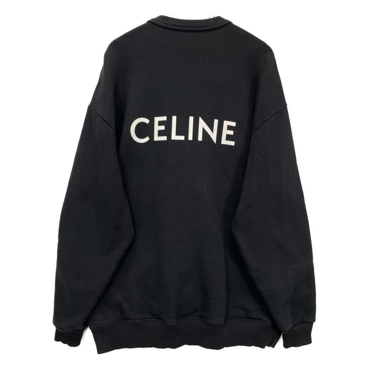 CELINE セリーヌ ﾌﾞﾗｯｸ ﾊﾞｯｸﾛｺﾞ ｽｳｪｯﾄｶｰﾃﾞｨｶﾞﾝ トップス L