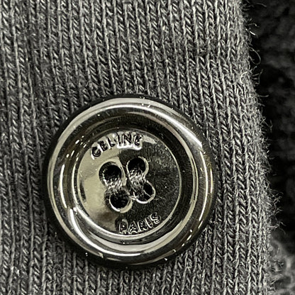 CELINE セリーヌ ﾌﾞﾗｯｸ ﾊﾞｯｸﾛｺﾞ ｽｳｪｯﾄｶｰﾃﾞｨｶﾞﾝ トップス L