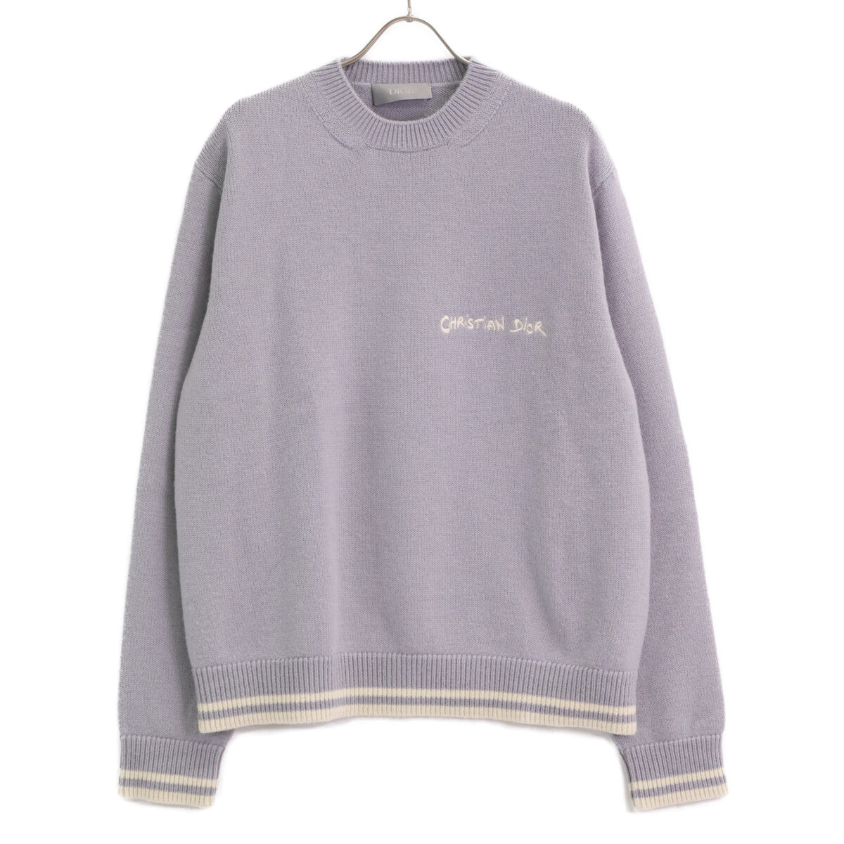 DIOR ディオール ｸﾞﾚｰ ｳｰﾙ×ｱﾙﾊﾟｶ ﾆｯﾄ トップス L