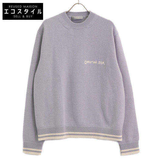 DIOR ディオール ｸﾞﾚｰ ｳｰﾙ×ｱﾙﾊﾟｶ ﾆｯﾄ トップス L