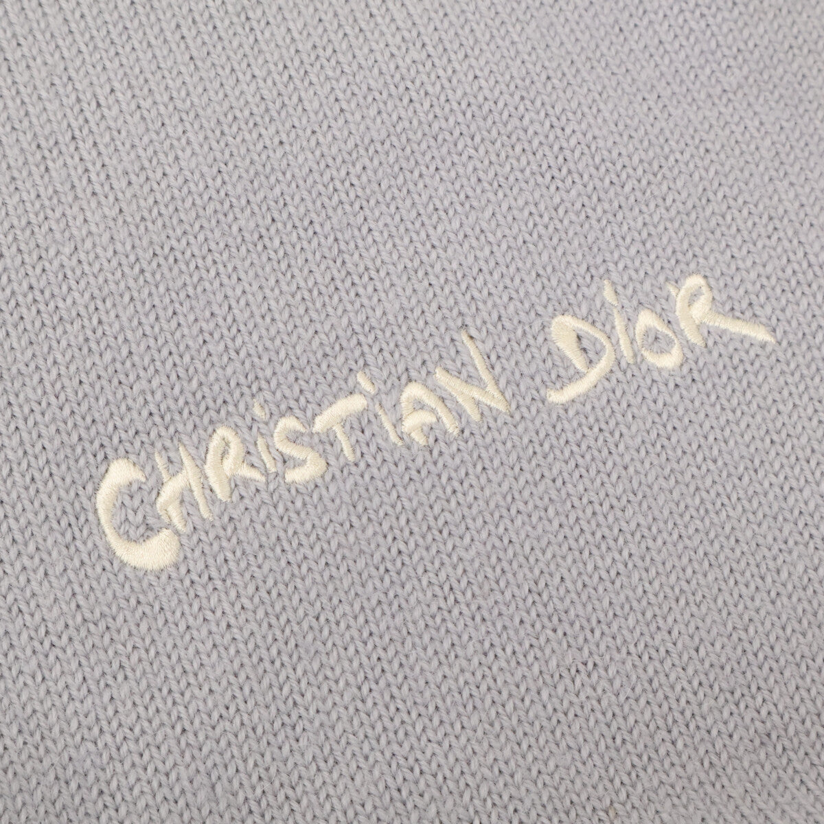 DIOR ディオール ｸﾞﾚｰ ｳｰﾙ×ｱﾙﾊﾟｶ ﾆｯﾄ トップス L