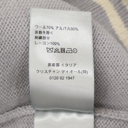 DIOR ディオール ｸﾞﾚｰ ｳｰﾙ×ｱﾙﾊﾟｶ ﾆｯﾄ トップス L