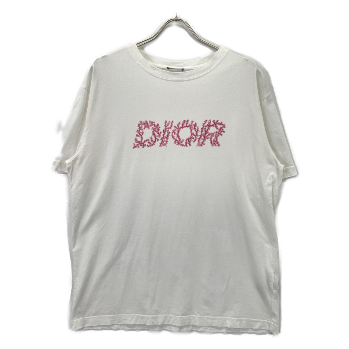DIOR ディオール ﾎﾜｲﾄ×ﾋﾟﾝｸ ﾛｺﾞ 半袖Tｼｬﾂ　24ss トップス L