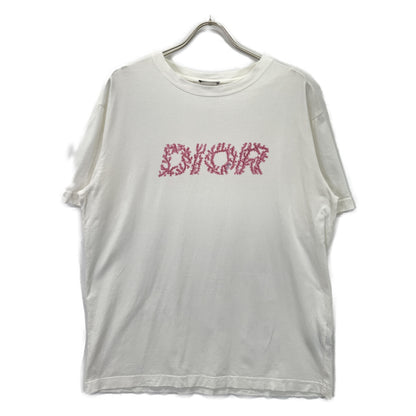 DIOR ディオール ﾎﾜｲﾄ×ﾋﾟﾝｸ ﾛｺﾞ 半袖Tｼｬﾂ　24ss トップス L