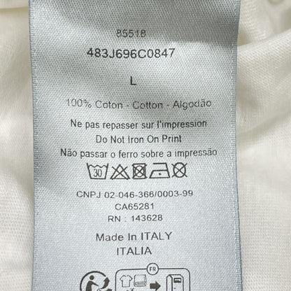 DIOR ディオール ﾎﾜｲﾄ×ﾋﾟﾝｸ ﾛｺﾞ 半袖Tｼｬﾂ　24ss トップス L