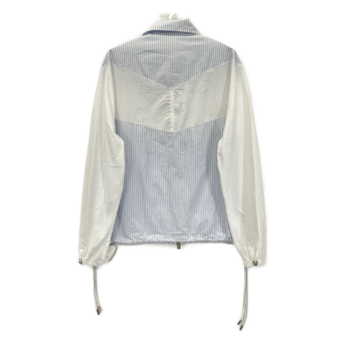 Dior HOMME ディオールオム ﾎﾜｲﾄ×ﾌﾞﾙｰ ｽﾄﾗｲﾌﾟ ｼﾞｯﾌﾟｱｯﾌﾟﾌﾞﾙｿﾞﾝ ジャケット 48