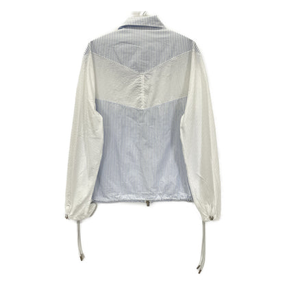 Dior HOMME ディオールオム ﾎﾜｲﾄ×ﾌﾞﾙｰ ｽﾄﾗｲﾌﾟ ｼﾞｯﾌﾟｱｯﾌﾟﾌﾞﾙｿﾞﾝ ジャケット 48